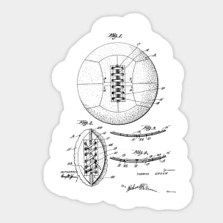 Football Lacing Vintage Patent Hand Drawing Sticker